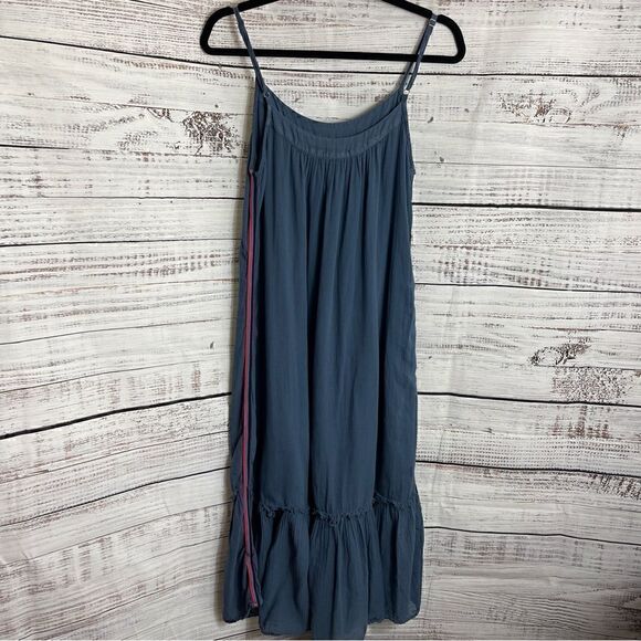 Sundry Dress Womens size M Slip tiered Maxi pigment Navy Minimalist Boho Cotton - Picture 5 of 11
